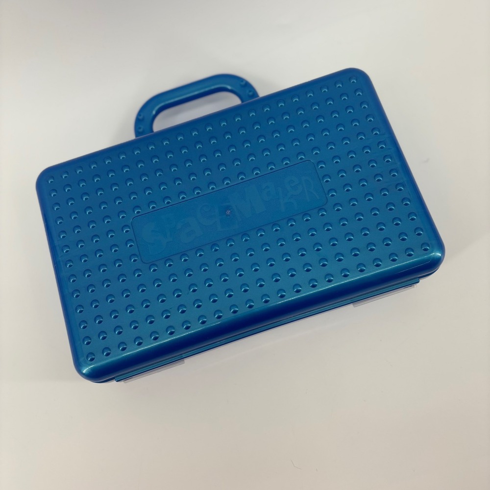 Spacemaker Blue‎ Plastic Art Supply Case Box with Handle Kids Storage Organizer